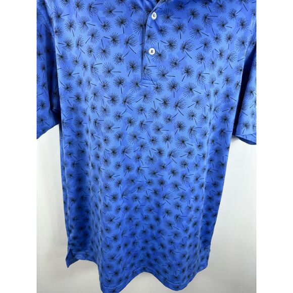 Dunning Boswell Jersey Performance Polo Surf Blue All Over Floral Print Size XL - Picture 11 of 11